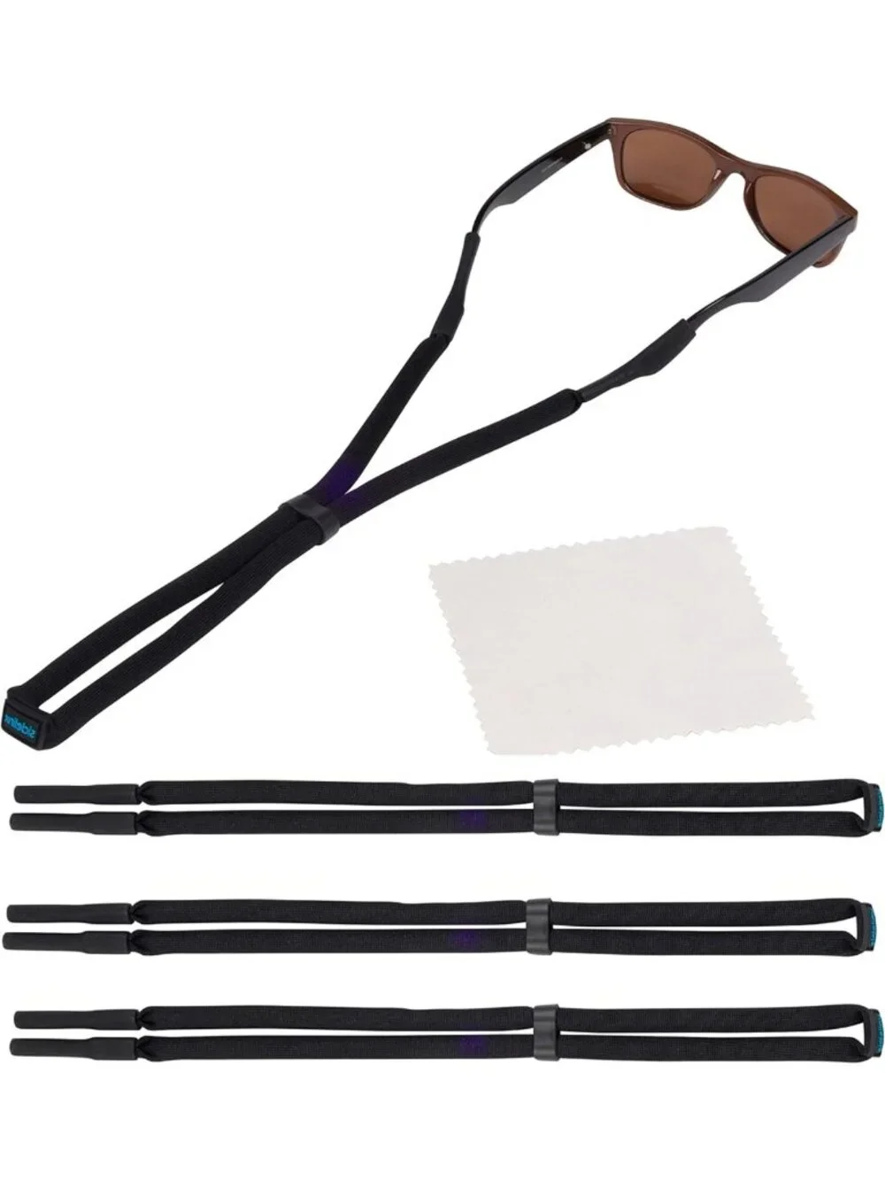 Adjustable Floating Sunglasses Straps - 3 Pack Eyeglasses Lanyards with Cleaning